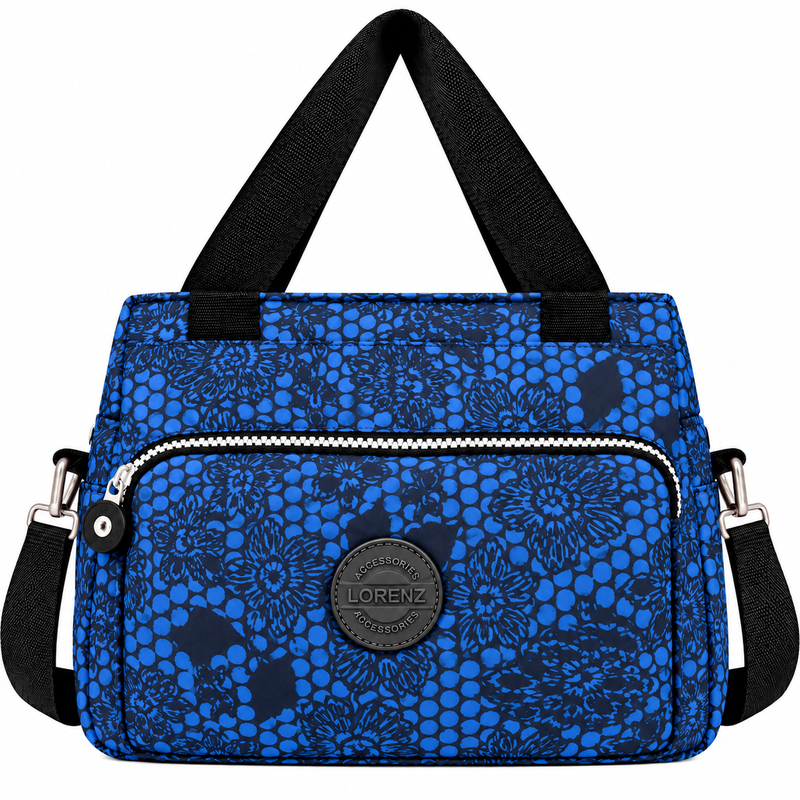 (image for) 2503 Floral Pattrnd Crnkld Nylon H'Bag With Shoulder Strap (New)